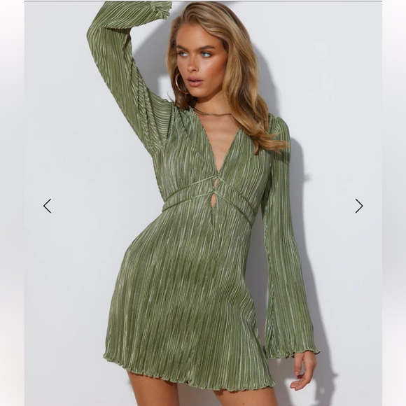 Hello Molly Dresses & Skirts - HELLO MOLLY HORIZONS MEET PLISSE DRESS SAGE